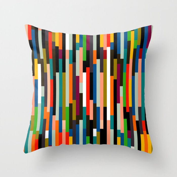 mid century stripes geometry retro Throw Pillow Gallery Image 6