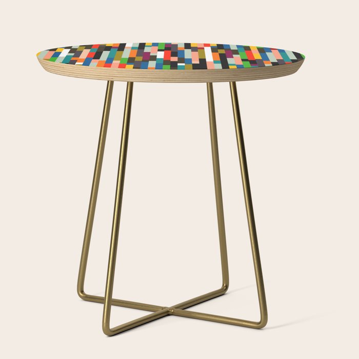 mid century stripes geometry retro Side Table Gallery Image 1