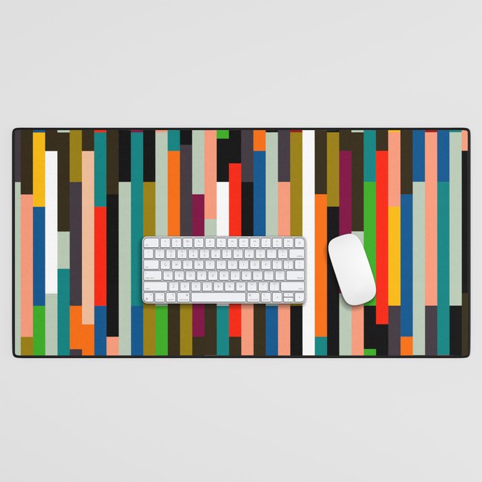 mid century stripes geometry retro Desk Mat Gallery Image 1