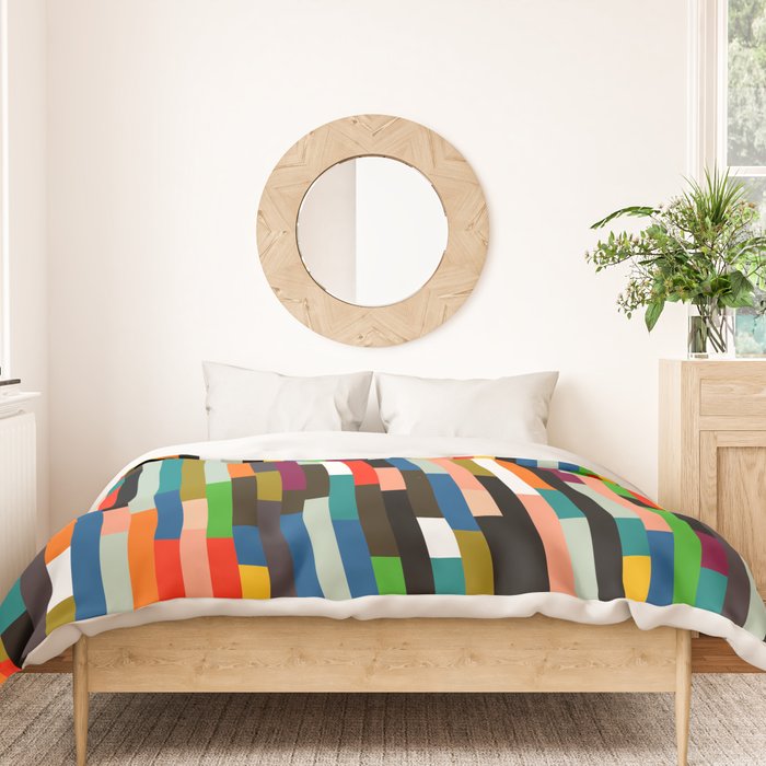 mid century stripes geometry retro Duvet Cover Gallery Image 3