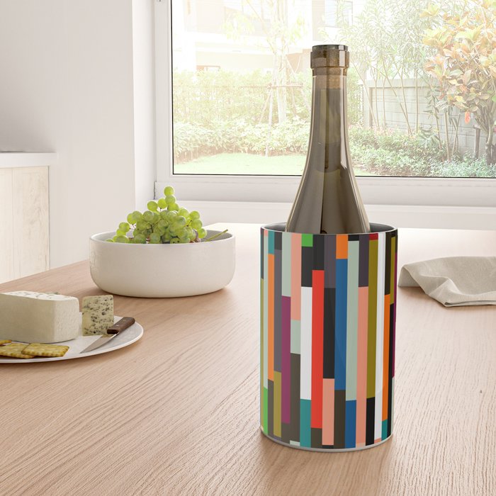 mid century stripes geometry retro Wine Chiller Gallery Image 4