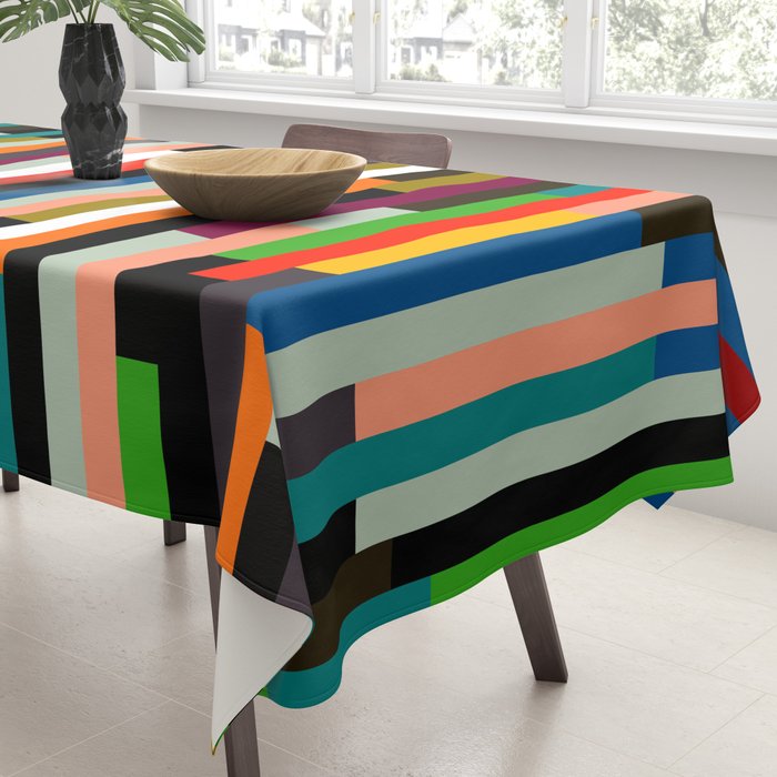 mid century stripes geometry retro Tablecloth Gallery Image 3