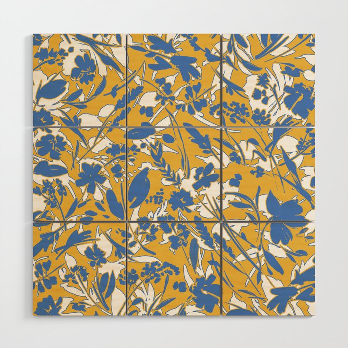 Simplistic silhouette flowers YB Wood Wall Art Gallery Image 1