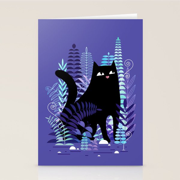 The Ferns (Black Cat Version) Stationery Card Gallery Image 1