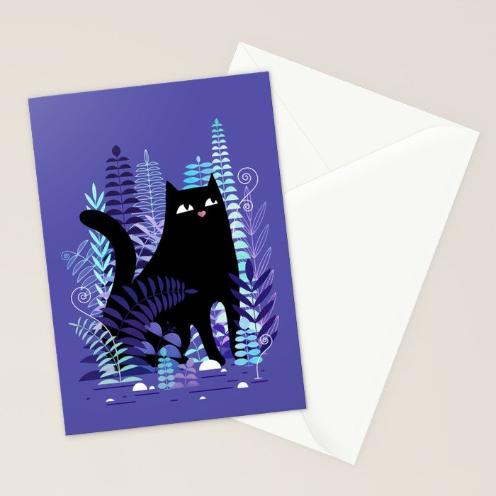 The Ferns (Black Cat Version) Stationery Card Gallery Image 2