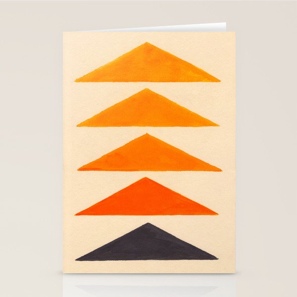 Vintage Scandinavian Orange Geometric Triangle Pattern Stationery Card Gallery Image 1