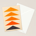 Vintage Scandinavian Orange Geometric Triangle Pattern Stationery Card Gallery Image 2