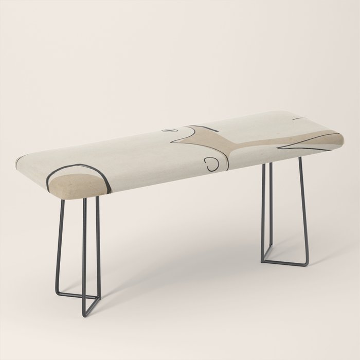 Abstract Line Art Nude Beige Bench Gallery Image 1