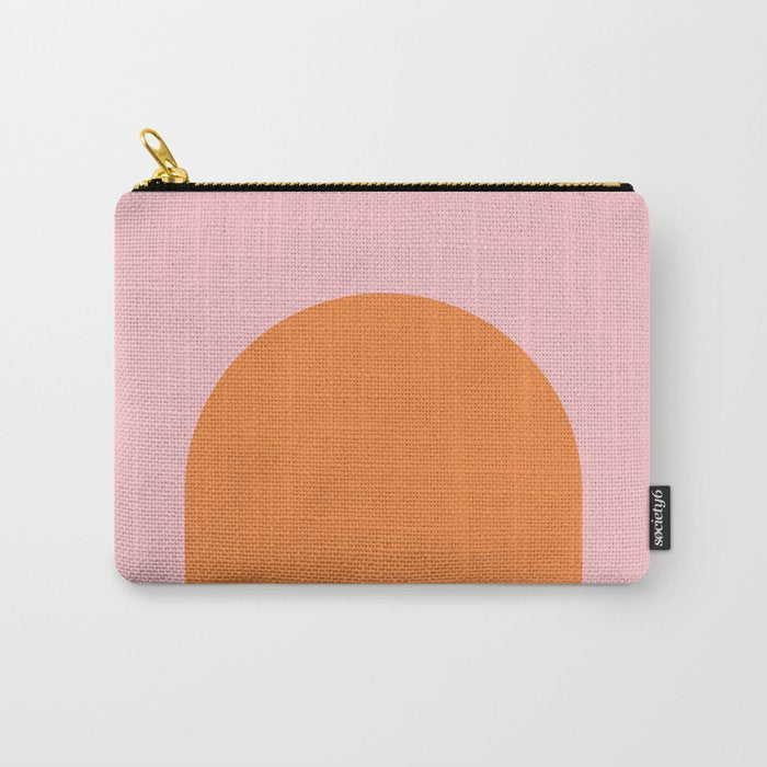 Minimal Modern Archway Color Block in Orange and Pink Carry All Pouch Gallery Image 1