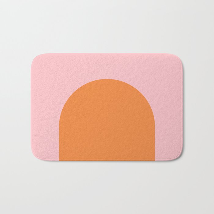 Minimal Modern Archway Color Block in Orange and Pink Bath Mat Gallery Image 1