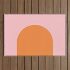 Minimal Modern Archway Color Block in Orange and Pink Outdoor Rug Gallery Image 1
