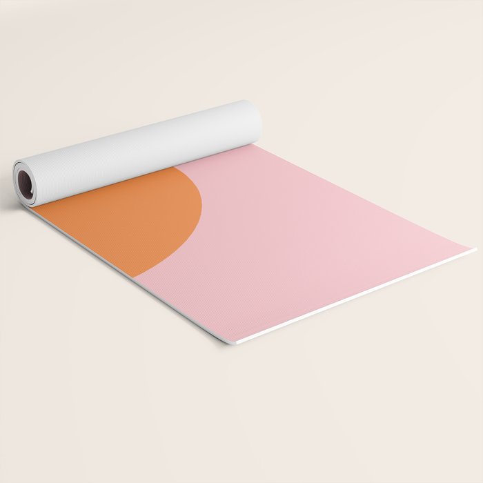 Minimal Modern Archway Color Block in Orange and Pink Yoga Mat Gallery Image 2