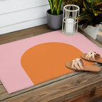 Minimal Modern Archway Color Block in Orange and Pink Outdoor Rug Gallery Image 2