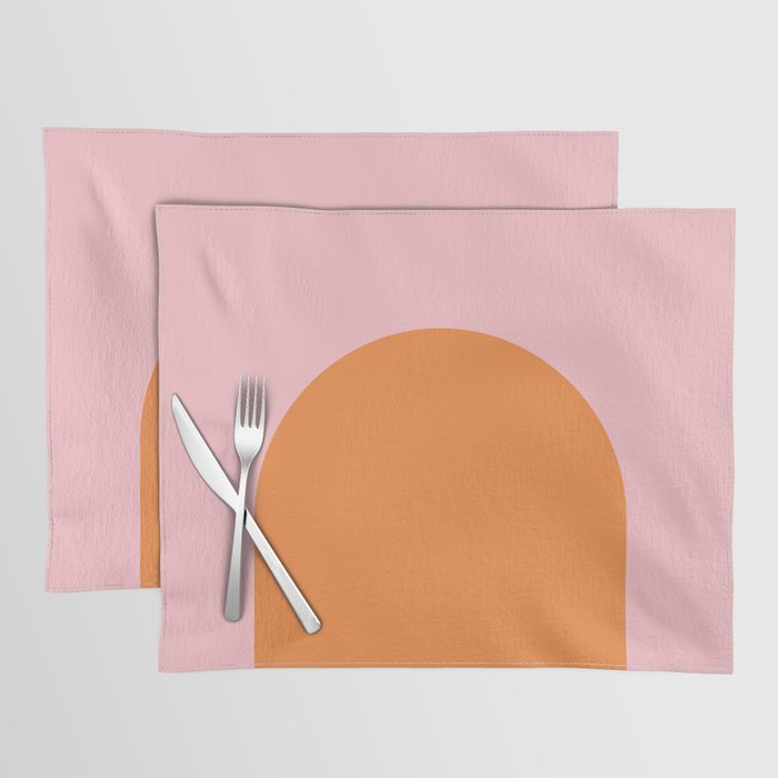 Minimal Modern Archway Color Block in Orange and Pink Placemat Gallery Image 1