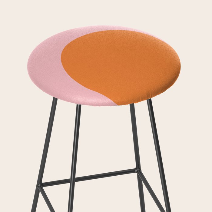 Minimal Modern Archway Color Block in Orange and Pink Stool Gallery Image 2
