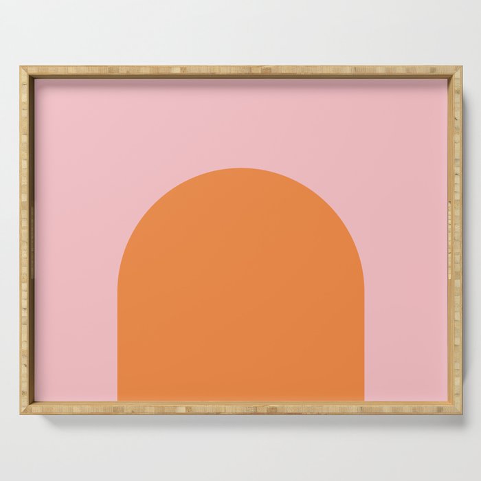 Minimal Modern Archway Color Block in Orange and Pink Serving Tray Gallery Image 1