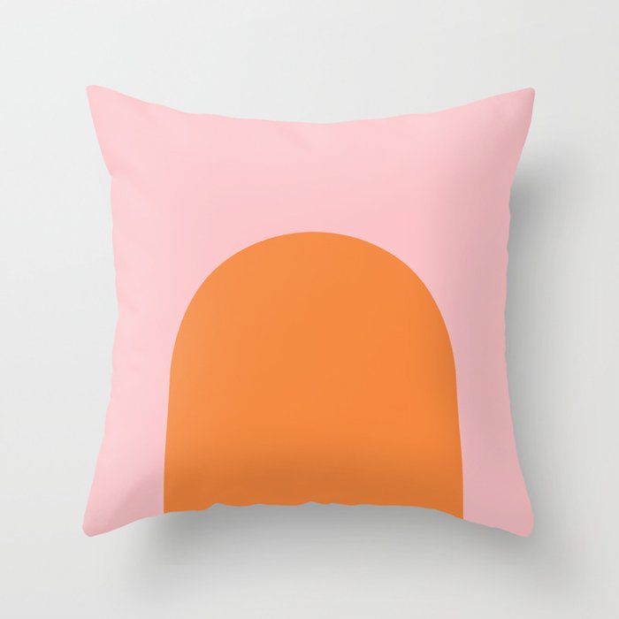 Minimal Modern Archway Color Block in Orange and Pink Throw Pillow Gallery Image 1