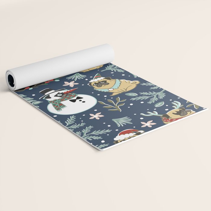 Christmas Pugs Yoga Mat Gallery Image 2