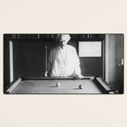 1891 Mark Twain playing billiards, pool black and white vintage photograph / photography Desk Mat Gallery Image 3