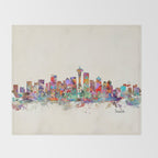 Seattle Washington skyline Throw Blanket Gallery Image 2