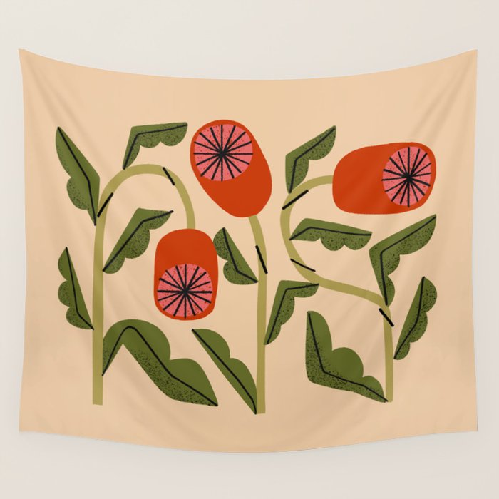 Three Flowers Wall Tapestry Gallery Image 4