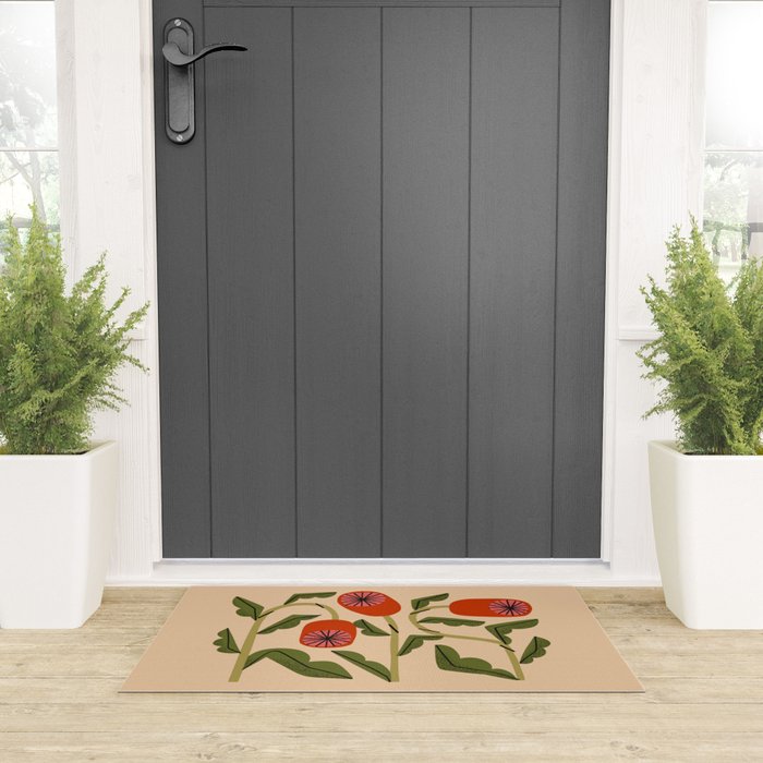 Three Flowers Welcome Mat Gallery Image 3