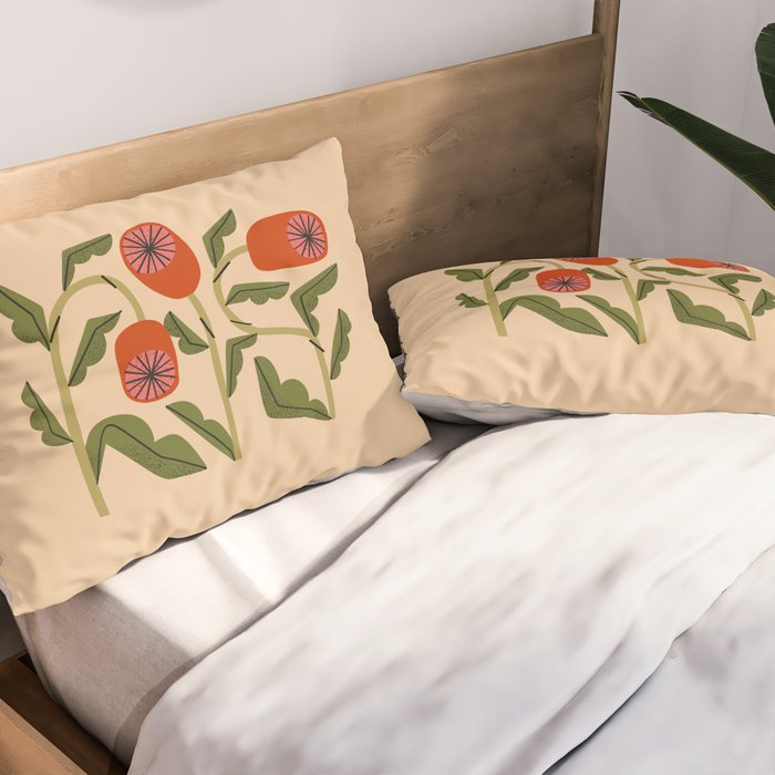 Three Flowers Pillow Sham Gallery Image 2