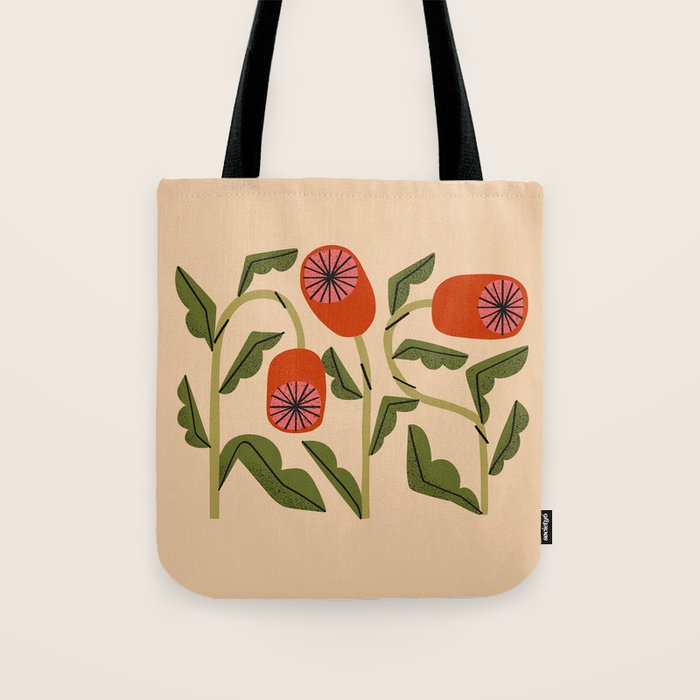 Three Flowers Tote Bag Gallery Image 1