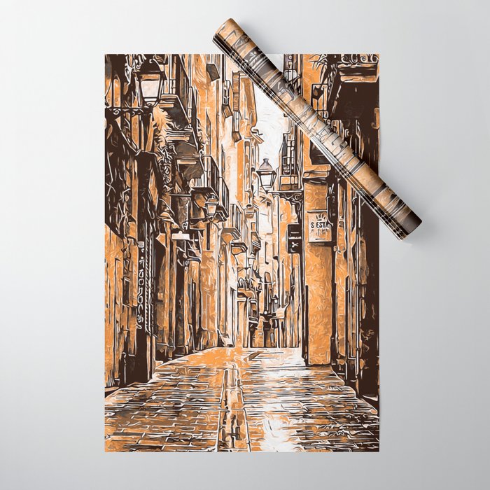 Barcelona, Gothic Quarter Wrapping Paper