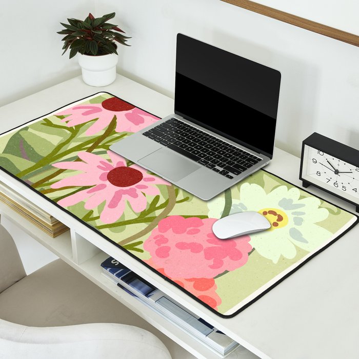 Madrid Flower Market cottagecore illustration Desk Mat Gallery Image 2