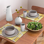 Yellow, Ivory and Brown Retro Flowers Placemat Gallery Image 2