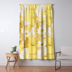 Yellow, Ivory and Brown Retro Flowers Window Curtain Gallery Image 5