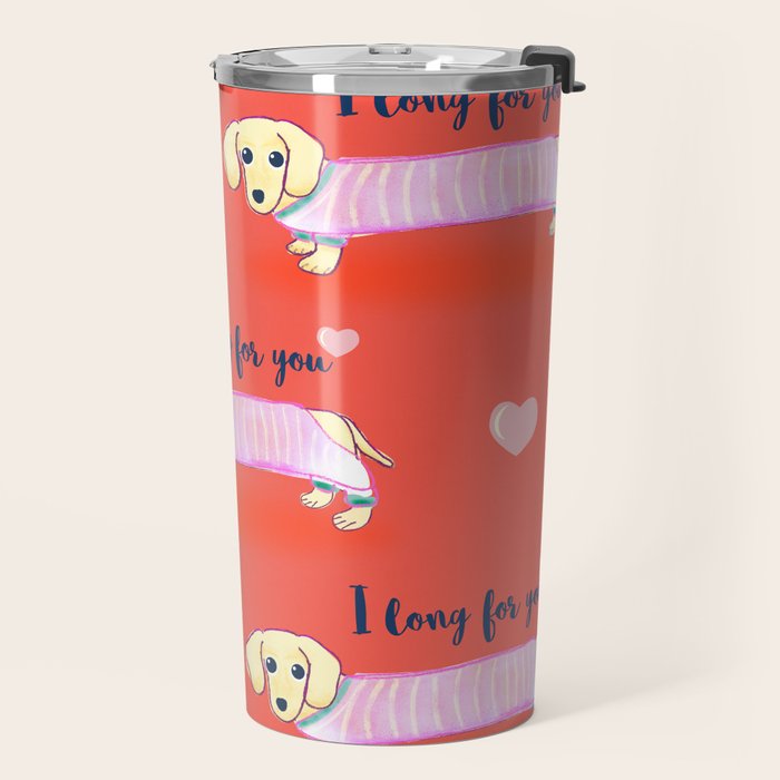 Valentine's Day dachshund dog Travel Mug Gallery Image 2