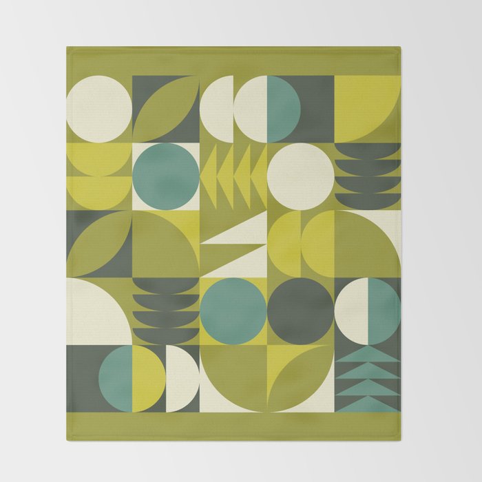Vintage Geometric 01D Throw Blanket Gallery Image 2