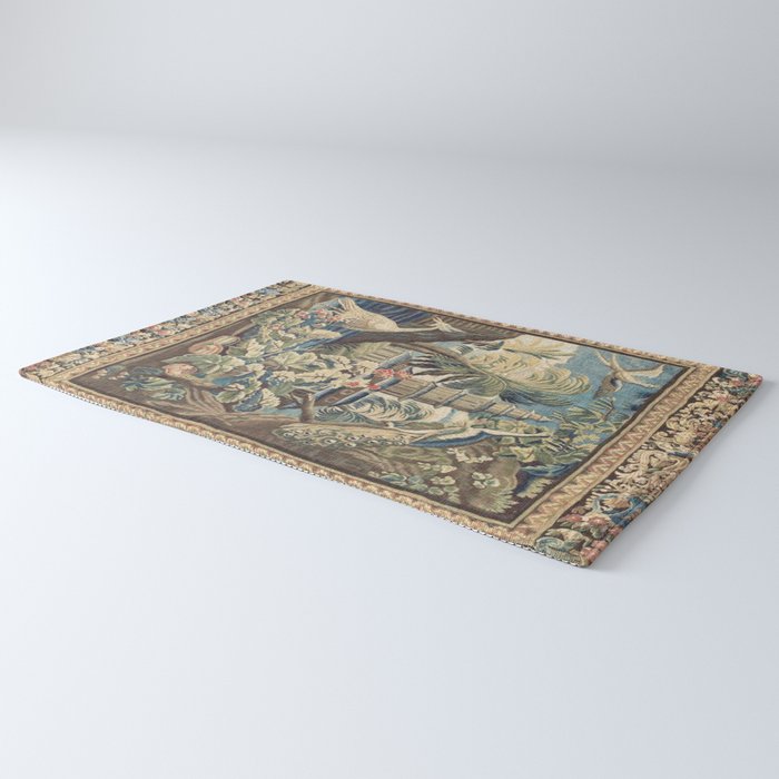 Antique 18th Century Peacock and Phoenix French Aubusson Tapestry Rug Gallery Image 3