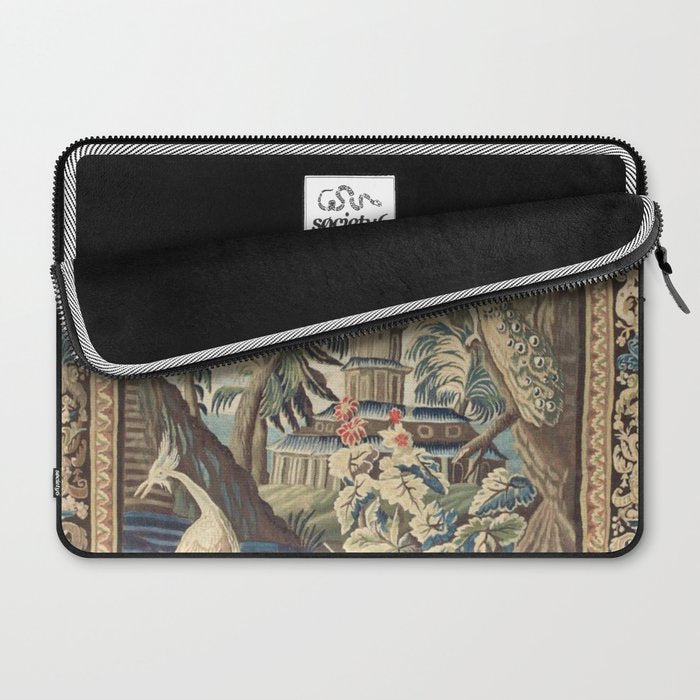 Antique 18th Century Peacock and Phoenix French Aubusson Tapestry Laptop Sleeve Gallery Image 2