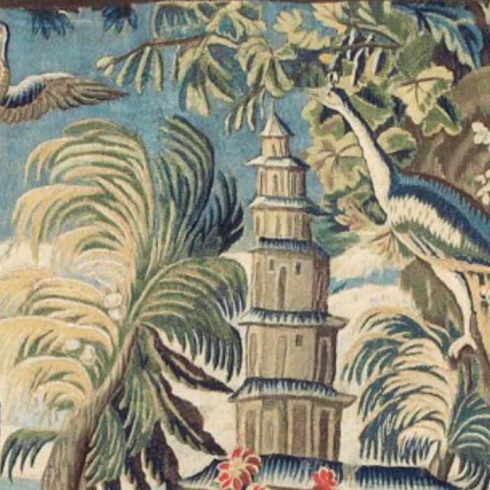 Antique 18th Century Peacock and Phoenix French Aubusson Tapestry Coffee Mug Gallery Image 2