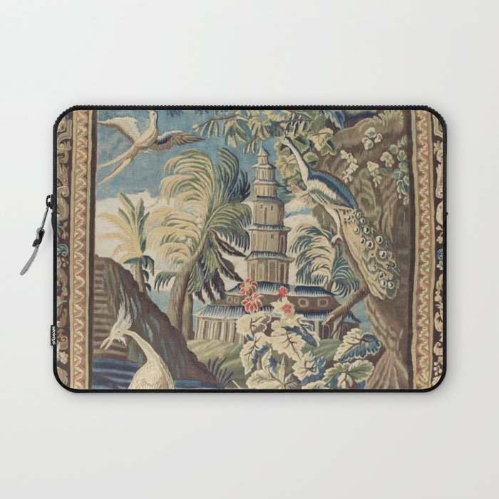 Antique 18th Century Peacock and Phoenix French Aubusson Tapestry Laptop Sleeve Gallery Image 1