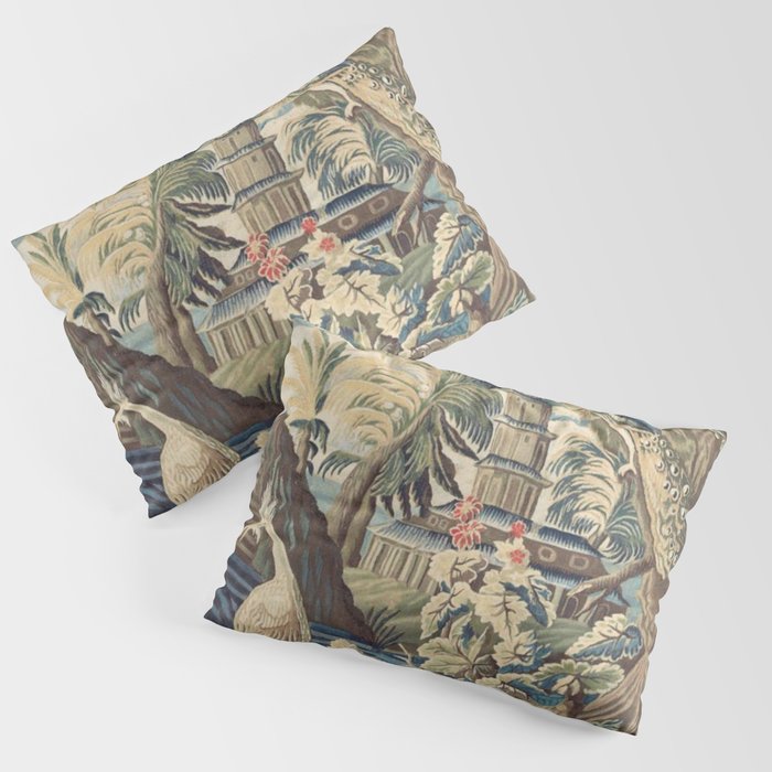 Antique 18th Century Peacock and Phoenix French Aubusson Tapestry Pillow Sham Gallery Image 3