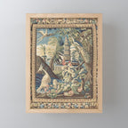 Antique 18th Century Peacock and Phoenix French Aubusson Tapestry Mini Art Print Gallery Image 1