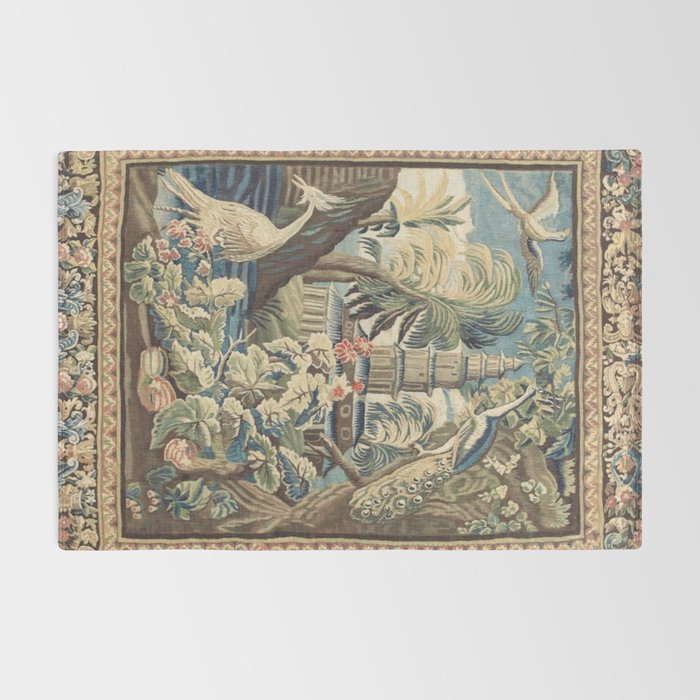 Antique 18th Century Peacock and Phoenix French Aubusson Tapestry Rug Gallery Image 2