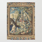 Antique 18th Century Peacock and Phoenix French Aubusson Tapestry Poster Gallery Image 4