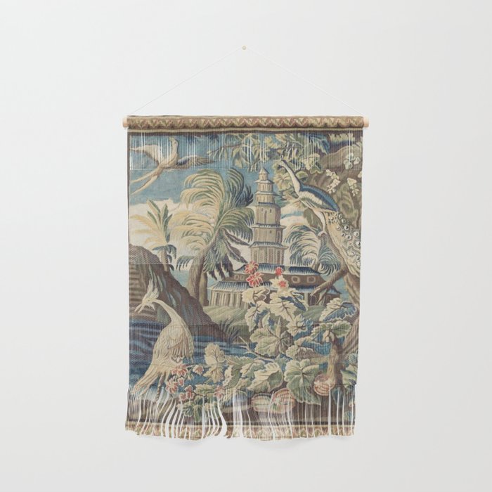 Antique 18th Century Peacock and Phoenix French Aubusson Tapestry Wall Hanging Gallery Image 1