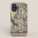 Antique 18th Century Peacock and Phoenix French Aubusson Tapestry iPhone Case Gallery Image 1