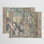 Antique 18th Century Peacock and Phoenix French Aubusson Tapestry Placemat Gallery Image 1