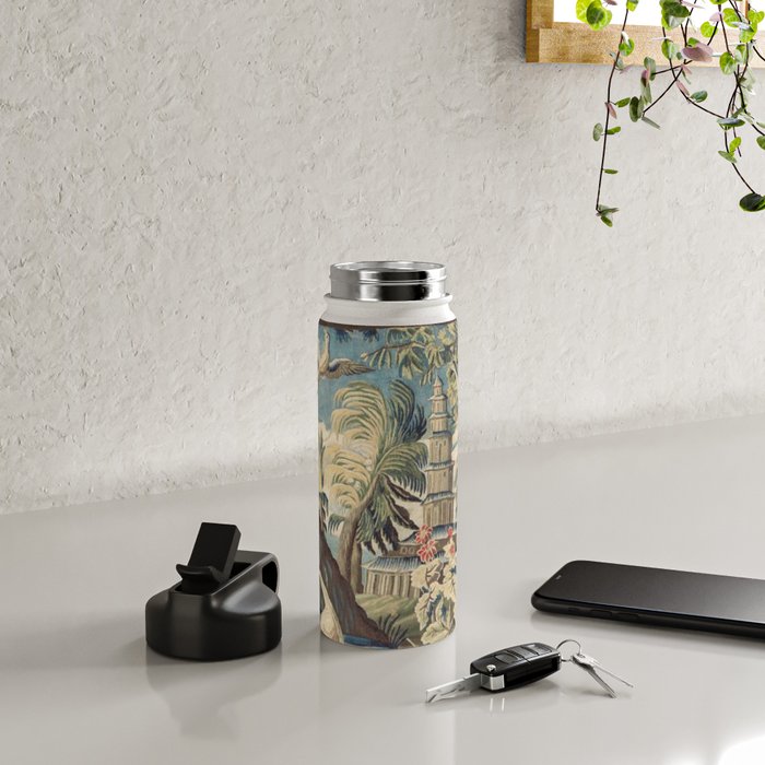Antique 18th Century Peacock and Phoenix French Aubusson Tapestry Water Bottle Gallery Image 4