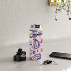 Seafood and Wine - Retro Pink Stripes Illustration Water Bottle Gallery Image 4