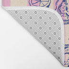 Seafood and Wine - Retro Pink Stripes Illustration Bath Mat Gallery Image 2