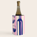 Seafood and Wine - Retro Pink Stripes Illustration Wine Chiller Gallery Image 3