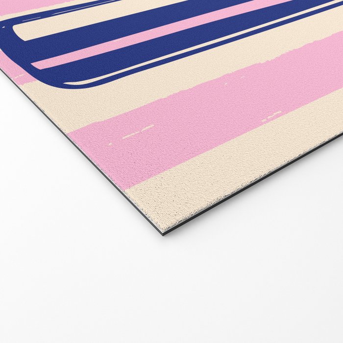Seafood and Wine - Retro Pink Stripes Illustration Welcome Mat Gallery Image 2